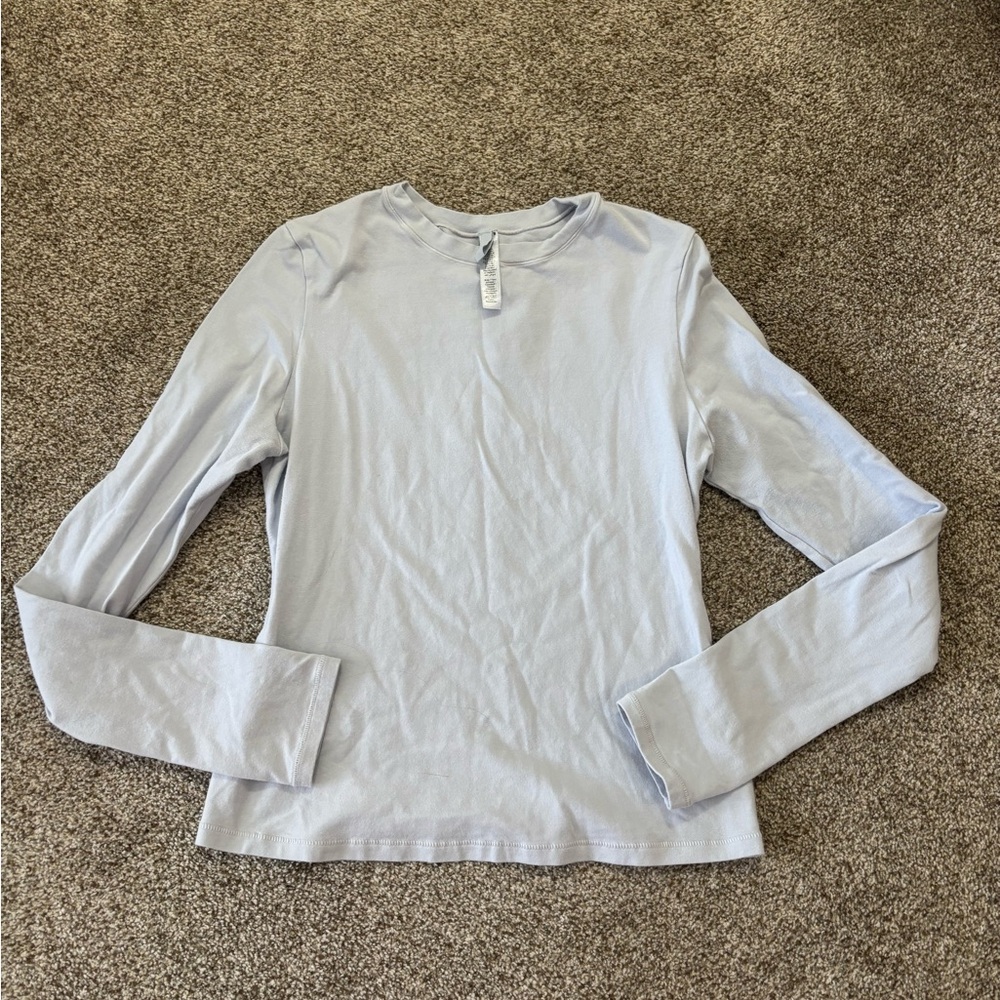 Skims Cotton Jersey Long Sleeve in Zen Blue